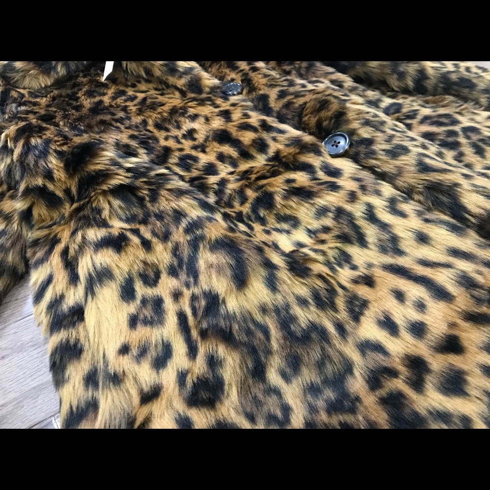 J. Crew faux fur leopard coat - Picture 5 of 8